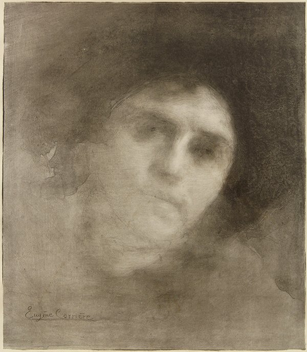 Print, Eugène Carrière, Madame Eugène Carrière: Eugène Carrière (French, 1849-1906), Madame Eugène Carrière, 1893, lithograph, pencil signed lower right, edition 14/100, published by L'Estampe Originale, image: 15.5"h x 13.5"w, sheet: 23.5"h x