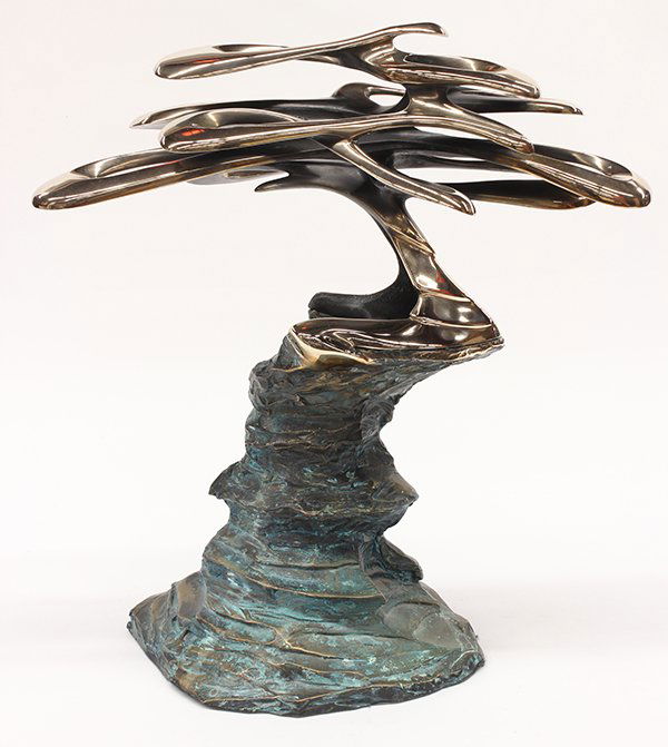 Sculpture, Bob Bennett/Bennett Brothers: Bob Bennett/Bennett Brothers (American, 20th century), Pebble Beach, 1986, bronze sculpture, signed and dated at base, edition 250/250, overall: 19"h x 17"w x 9"d