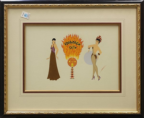 Print, After Erte: After Erte (Romain de Tirtoff, Russian, 1892-1990) ''Forbidden City,'' serigraph, plate signed lower right, overall (with frame): 25.75''h x 31''w