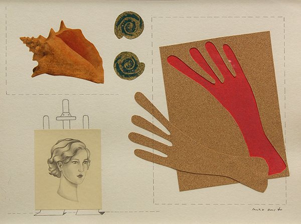 Collage, After Max Ernst: After Max Ernst (German, 1891-1976), Coquillage, circa 1931, mixed media collage on paper, bears signature lower right, sight: 17.5"h x 24"w, overall (with frame): 22"h x 25"w