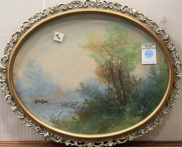 Painting, Quail: (lot of 4) Assorted framed artworks including; Quail on a Branch, oil on panel, signed "V. Bidwell," lower right; "Puffin Mayor," hand-colored lithograph, continental school (19th century); Fishermen 