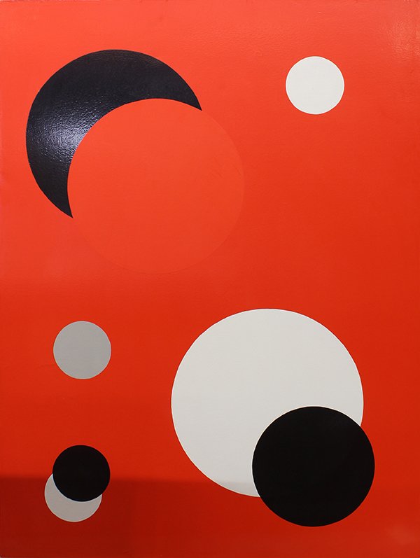Painting, Robert Zoell, Abstract: Robert Zoell (American, b. 1940), "No Title (red, black, and white)," 1995, acrylic on canvas, signed, dated, and titled verso, overall (unframed): 69.75"h x 52"w