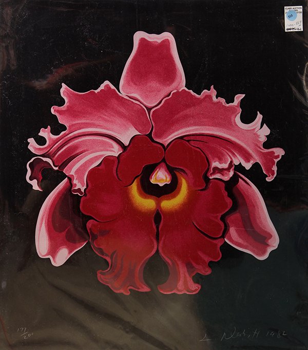 Print, Lowell Nesbitt, Lilies, 1979: Lowell Nesbitt (American, 1933-1993), Lilies, 1979, silkscreen, pencil signed and dated ''L. Nesbitt, 1979'' lower right, pencil numbered edition of 275 lower left, overall (unframed): 54''h x 42''w