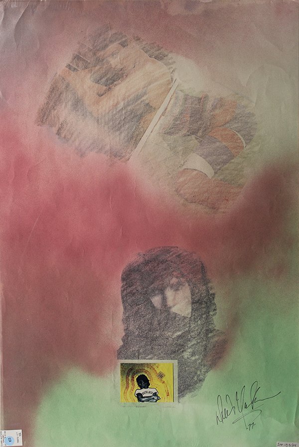 Work on paper, Douglas Vogel: Douglas Vogel (American, b.1938), Freedom of Expression, 1977, mixed media collage, signed and dated lower right, overall (unframed): 35.5''h x 23.5''w