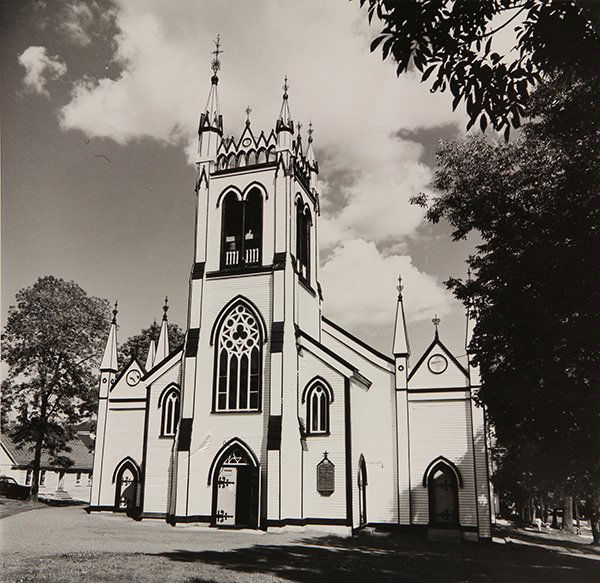 Photograph, Walker Evans, Church, New England: Walker Evans (American, 1903-1975), "Church, New England" gelatin silver print, artist stamp and titled in pencil verso, sheet (unframed): 10"h x 8"w, overall (with mat): 20"h x 16"w. Provenance: The