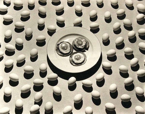 Photograph, Ralph Steiner, Ham and Eggs (1929): Ralph Steiner (American, 1899-1986), "Ham and Eggs (1929)," gelatin silver print, later reprint, sheet (unframed): 8"h x 10"w, overall (with mat): 20"h x 16"w. Provenance: The David C. and Sarajean Ru