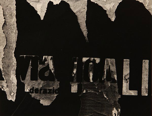 Photograph, Aaron Siskind, Rome 46: Aaron Siskind (American, 1903-1991), "Rome 46 (1973)," gelatin silver print, signed lower right, titled and dated lower left, later reprint, sheet (unframed): 11"h x 14"w. Provenance: The David C. and