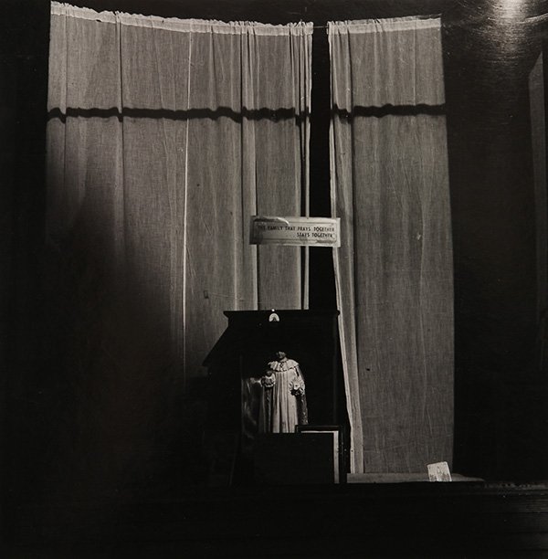 Photgraph, Yasuhiro Ishimoto: Yasuhiro Ishimoto (American/Japanese, b. 1921), The Family that Prays Together, 1979, gelatin silver, pencil signed verso, image: 8"h x 8"w, overall (with mat): 14"h x 11"w. Provenance: The David C. a