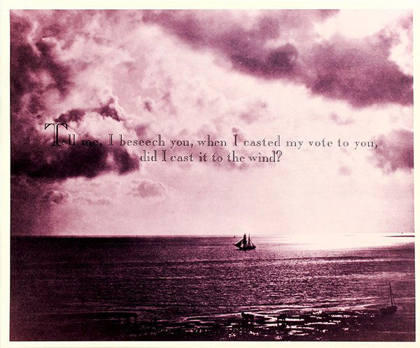 Photgraph, Carrie Mae Weems: Carrie Mae Weems, (American, b. 1953), "Tell me, I beseech you, when I casted my vote to you, did I cast it to the wind?," 1996, Chromogenic print on Kodak Professional paper, signed and numbered vers