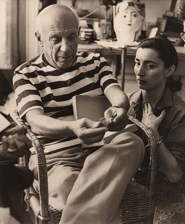 Photograph, André Villers, Picasso et Jacqueline: André Villers (French, b. 1930), Picasso et Jacqueline, gelatin silver print, artist stamp verso, later reprint, sight: 23.5"h x 19.5"w, overall (with frame): 30.25"h x 26.25"w. Provenance: The David
