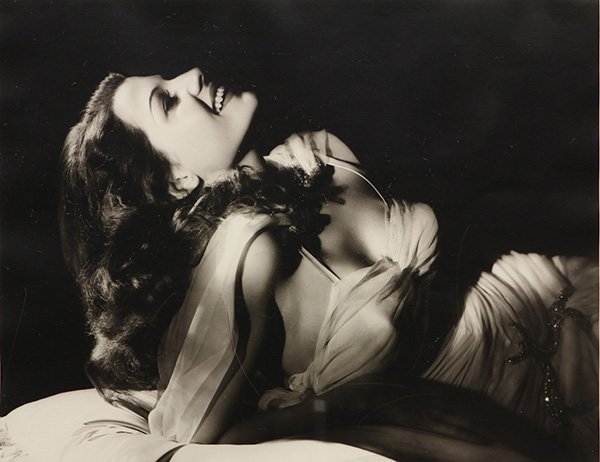 Photograph, George Hurrell, Rita Hayworth: George Hurrell (American, 1904-1992), Rita Hayworth, gelatin silver print, signed lower right, edition 162/250, sight: 15.75"h x 19.75"w, overall (with frame): 22.5"h x 26.75"w. Provenance: The David 