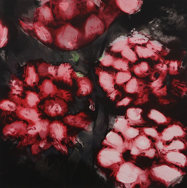 Print, Donald Sultan: Donald Sultan (American, b. 1951), "Roses,'' 1992, from ''Fruits and Flowers'' portfolio, color silkscreen, initialled, titled, and dated in pencil along left margin, edition 7/125, published by Paras