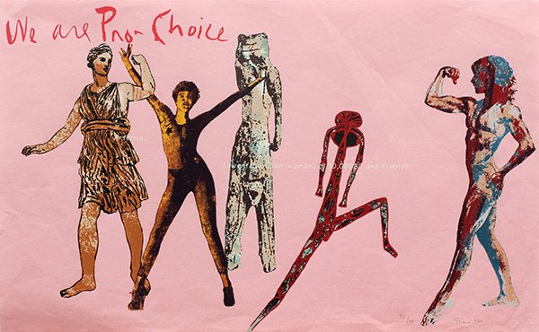 Print, Nancy Spero: Nancy Spero (American, 1926-2009), ''We are Pro Choice,'' 1992, color serigraph, signed and dated in pencil lower right, edition 30/75, sheet (unframed) 16.5''h x 26''w. Provenance: The David C. and S