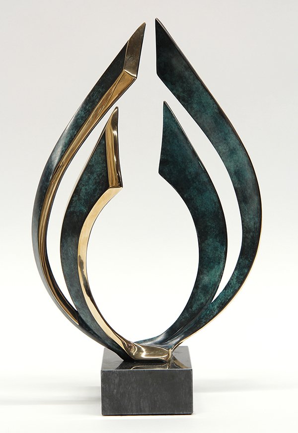 Sculpture, Bob Bennett/Bennett Brothers, Two Nouveau: Bob Bennett/Bennett Brothers (American, 20th century), "Two Nouveau," 1991, bronze sculpture, signed and dated at base, edition 21/100, overall: 17.5"h x 10"w x 4"d