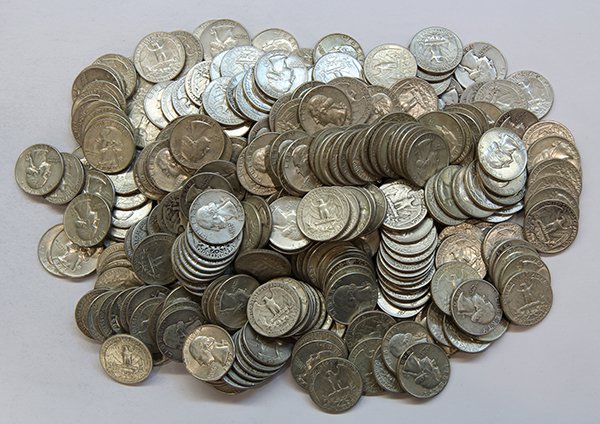 United States Washington quarters: (Lot of approximately 330) United States Washington quarters dating from 1964 and earlier