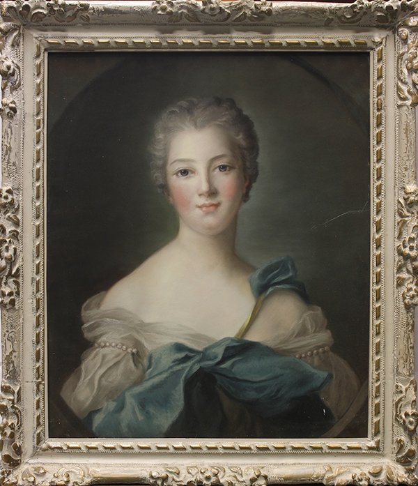 Work on paper, Manner of François Boucher: Manner of François Boucher (French, 1703-1770), Portrait of a Lady, pastel (mounted on canvas), 18th/19th century, unsigned, overall (with frame): 29''h x 24.75''w