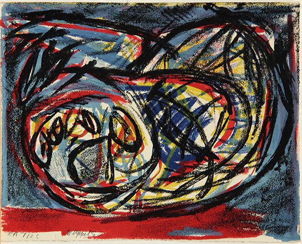 Print, Karel Appel, Alone: Karel Appel (Dutch, 1921-2006), Alone, lithograph in colors, pencil signed lower left, edition e.a. 7/25, overall (unframed): 10"h x 13"w