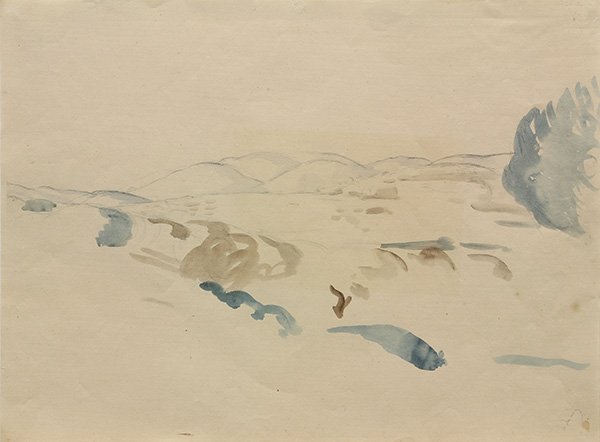 Watercolor, Andre Derain, Paysage: Andre Derain (French, 18801954), Paysage, watercolor on paper, pencil signed lower right, overall (sheet/unframed): 15.75"h x 21"w