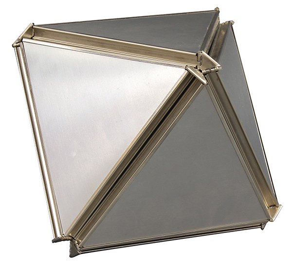 Sculpture, Buckminster Fuller, Jitterbug: Buckminster Fuller (American, 1895-1983), Jitterbug, 1976, aluminum moveable sculpture, signed, edtion of 150, overall: 8.5"h x 11''w x 7''d. Provenance: The David C. and Sarajean Ruttenberg Collectio