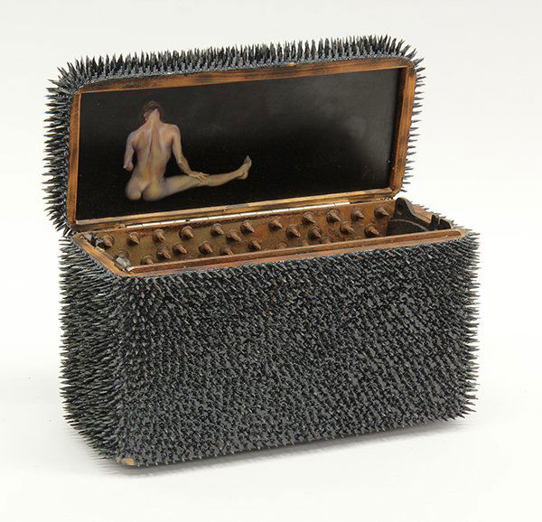 Sculpture, Joe Nicastri: Joe Nicastri (American, b. 1945), Nest with Seated Figure, 1989, mixed media sculpture, signed, titled and dated at bottom, overall: 10.5''h x 11.25''w x 7.25''d. Provenance: The David C. and Sarajean