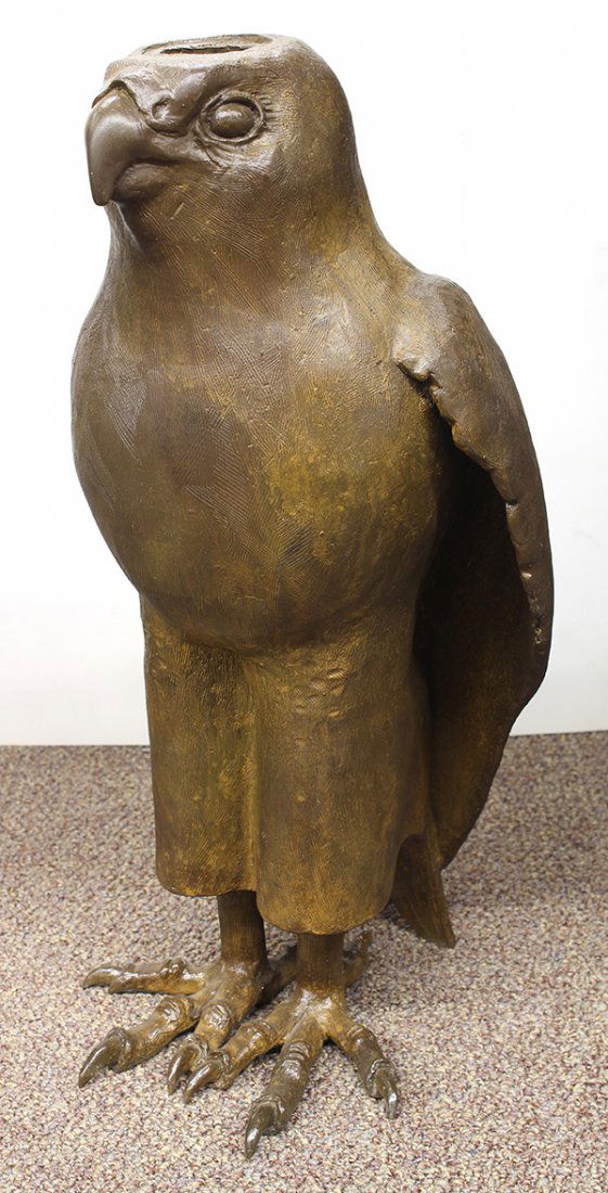 Sculpture, Ellen Lanyon: Ellen Lanyon (American, b. 1926), ''Hawk,'' 1985, bronze with deep brown patina, unsigned, overall: 20''h x 11''w x 12''d. Provenance: The David C. and Sarajean Ruttenberg Collection (Chicago, IL). No