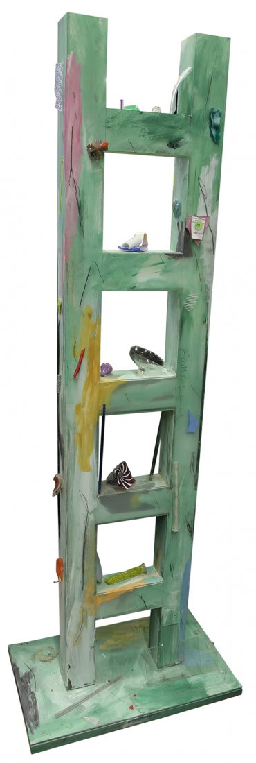 Sculpture, Therman Statom: Therman Statom (American, b. 1953), Icelandic Travel, 1993, mixed media sculpture, including wood, glass, acrylic and pencil, overall: 62''h x 22''w x 14"d. Provenance: The David C. and Sarajean Rutte