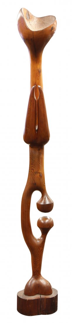 Sculpture, Bunni Sovetski: Bunni Sovetski (American, b. 1909), Monument Figure, 1969, wood sculpture, signed and dated at base, overall: 90''h x 13''w x 14''d. Provenance: The David C. and Sarajean Ruttenberg Collection (Chicag