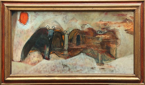 Painting, Untitled, 1964.: Continental School (20th century), Neoclasical Dreams, 1964, acrylic on canvas, signed ''Constantino'' and dated lower right, overall (with frame): 26.25''h x 44''w