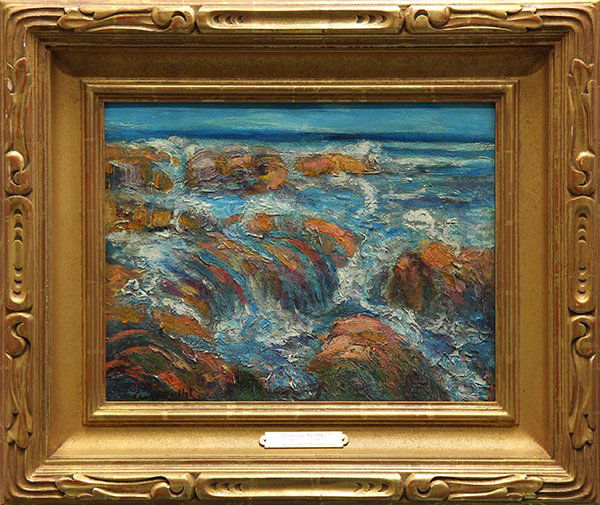 Painting, Attributed to Charles P. Reiffel: Attributed to Charles P. Reiffel (Californian, 1862-1942), California Coast, oil on board, bears signature lower left, sight: 13.25''h x 17.25''w, overall (with frame): 22.5''h x 26.25''w