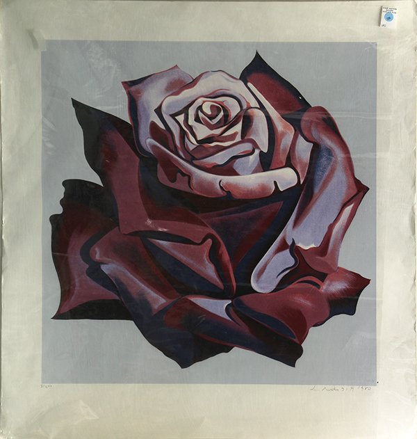 Print, Lowell Nesbitt: Lowell Nesbitt (American, 1933-1993), Rose, 1980, silkscreen, pencil signed and dated ''L. Nesbitt, 1979'' lower right, pencil numbered edition of 200, lower left, overall (unframed): 38''h x 37''w