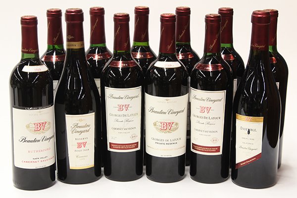 California wine group: (lot of 12) California wine group, consisting of a 1989; (3) 1990, a 1991, 1992, 1993, 1994, and a 1995 Beaulieu Vineyard BV Georges de Latour Private Reserve Cabernet Sauvignon, Napa Valley, USA; 199
