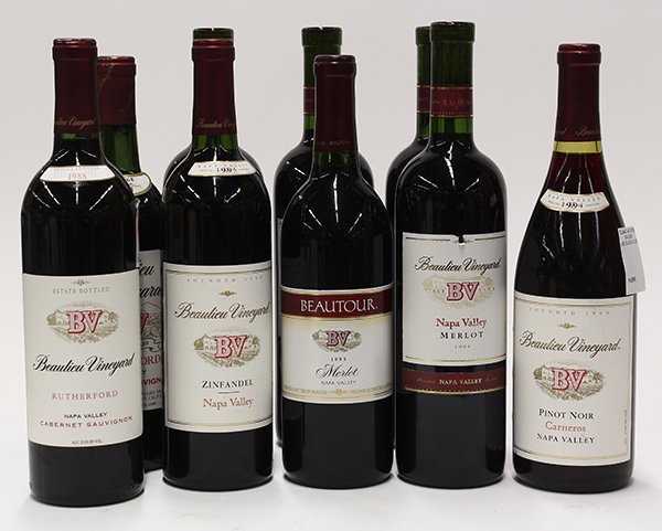 California wine group: (lot of 10) California wine group, consisting of a 1993 and a 1996 Beaulieu Vineyard BV Napa Valley Zinfandel, California, USA; a 1982, 1985, 1988 Beaulieu Vineyard BV Napa Valley Cabernet Sauvignon, 