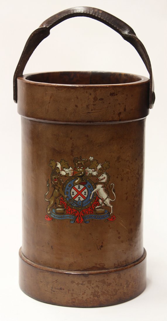 British leather fire bucket
