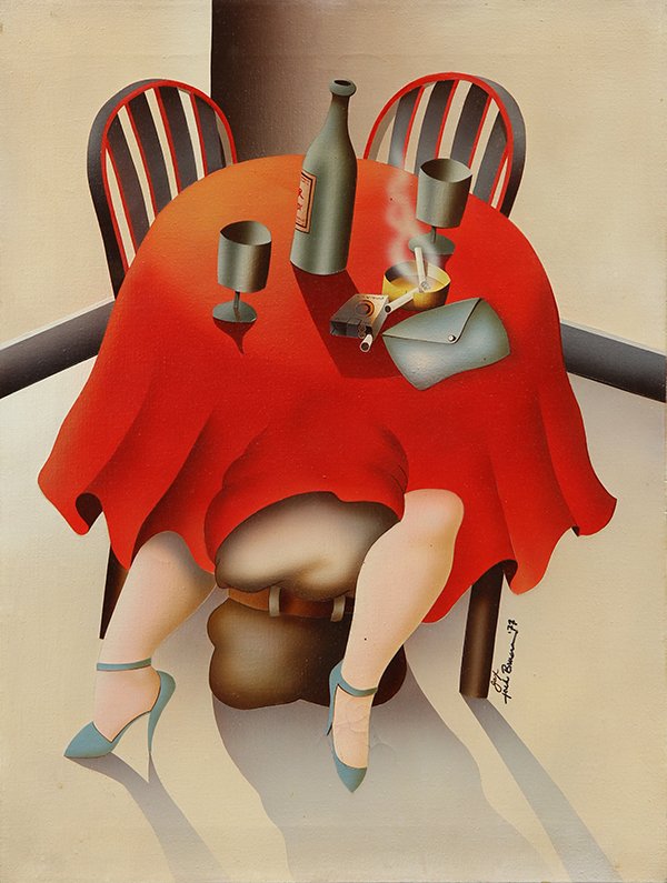 Painting, Jack Brusca, Untitled, 1977: Jack Brusca (American, 1939-1993), Untitled, 1977, oil on canvas, signed and dated lower right, canvas (unframed): 24"h x 18"w