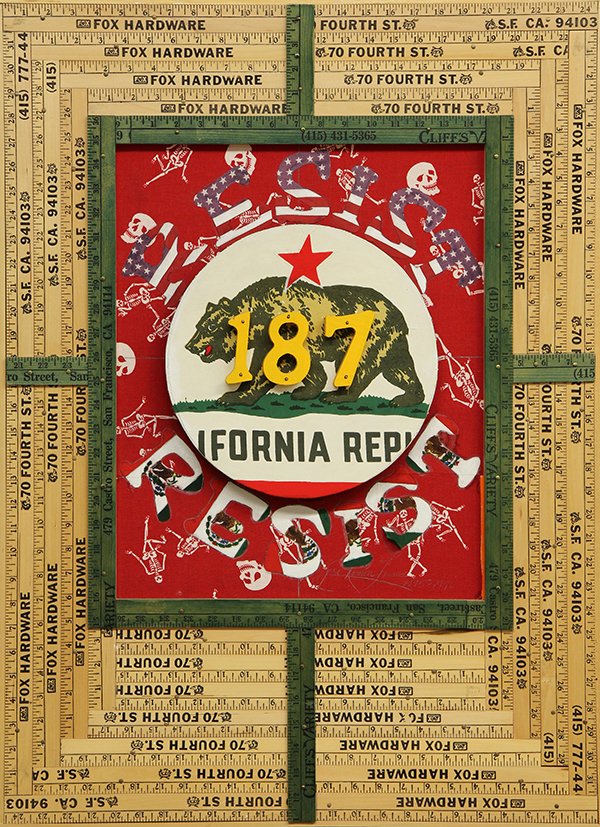 Mixed media assemblage, Jose Ramon Lerma: Jose Ramon Lerma (American, b. 1930), ''Resist,'' 1995-6, mixed media assemblage, signed and titled verso, title label affixed verso, overall: 34.5''h x 25.25''w x 2.25''d. Provenance: From the artist