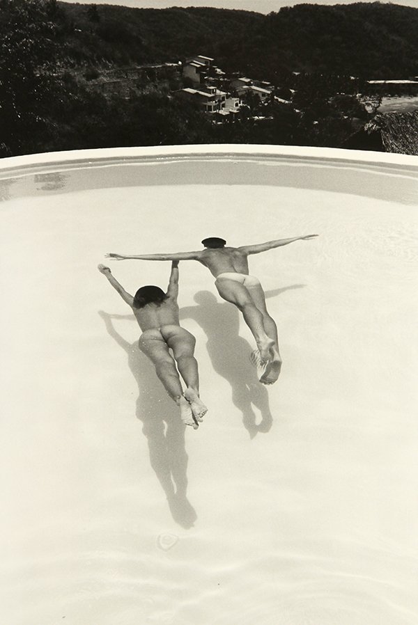 Photograph by Tom Bianchi: Tom Bianchi (American, b. 1945), Nudes in a Pool, 1992, gelatin silver print, signed lower right, edition 4/35, sheet: 19.75"h x 16"w, overall (with mat): 25"h x 19"w. Provenance: The David C. and Sar