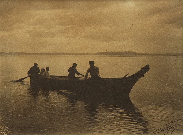 Photograph, Edward Curtis, Homeward Bound: Edward Sheriff Curtis (American, 1868-1952), "Homeward Bound," 1898, sepia toned gelatin silver print, signed lower right, copyrighted 1858 (Curtis 851A ) lower left, gallery label (Steven Thomas Gall