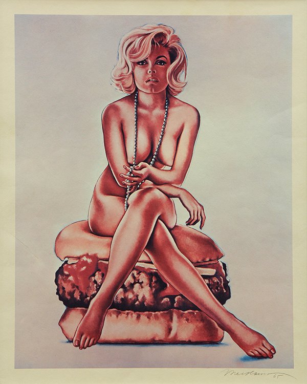 Print, Mel Ramos, Virna Burger: Mel Ramos (American, b. 1935) "Virna Burger," 1965, color offset print, pencil signed lower right, sight: 21"h x 16.5"w, overall (framed): 34.5"h x 28.5"w