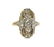 Art deco style diamond, yellow and white gold ring