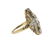 Art deco style diamond, yellow and white gold ring - 2