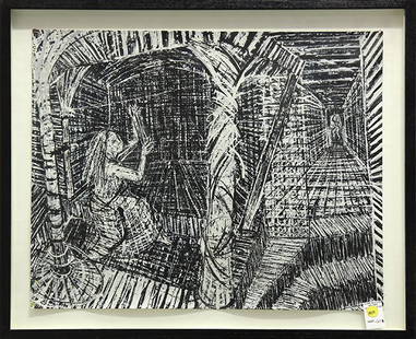 Work on paper, Susanna Coffey: Susanna Coffey (American, Contemporary), ''Diversions of the Arachne,'' 1986, gouache and acrylic on paper, signed and dated lower right, titled verso, overall (with frame): 23''h x 28''w. Provenance: