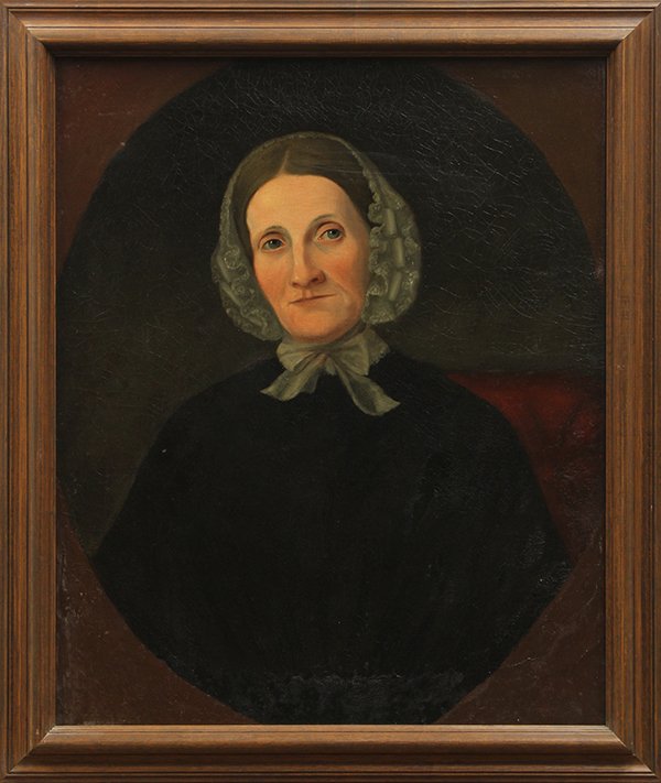 Painting, Continental School, Portrait of a Woman: Continental School (19th century), Portrait of a Woman, oil on canvas, unsigned, canvas: 24"h x 20"w, overall (with frame): 27.75"h x 23.5"w