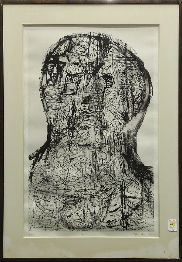 Print, Misch Kohn, Man: Misch Kohn (American, 1916), "Man," 1961, etching with aquatint, pencil signed lower right and dated, titled center margin, from an edition of 30, overall (with frame): 41"h x 29"w. Provenance: The Da