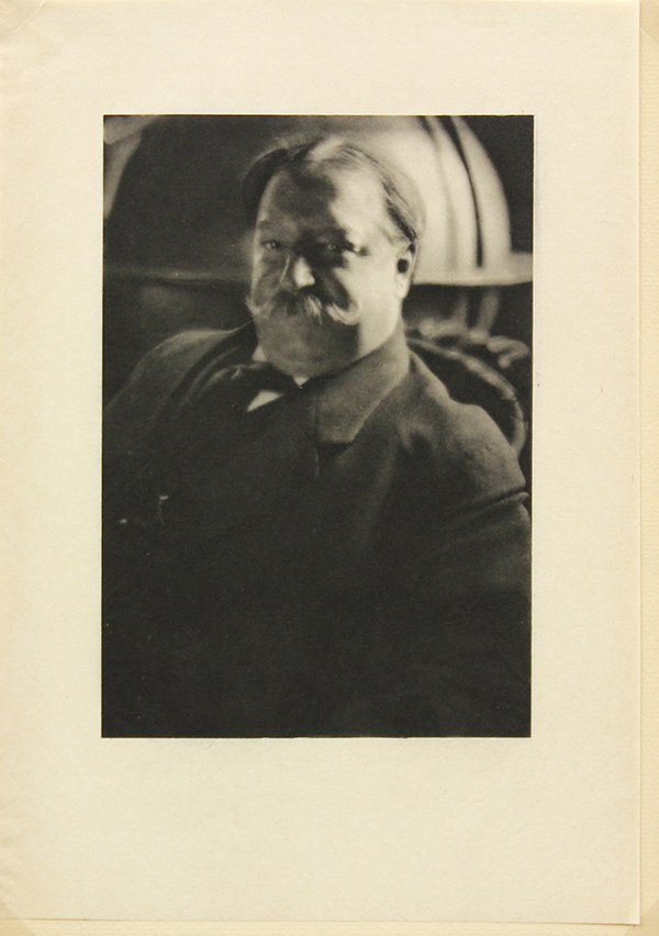 Edward Steichen, President Taft, photograph: Edward Steichen (New York/French, 1879-1973), "President Henry W. Taft,'' c. 1913, halftone print, unsigned, image (unframed): 7.5''h x 5.25''w, overall (with mat): 11.75''h x 8.5''w Provenance: Deacc