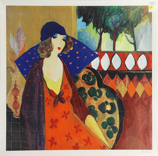 Prints, Itzchak Tarkay: (lot of 2) Itzchak Tarkay (Israeli, 1935-2012), ''Indigo Chapeau,'' 2002, (2) offset prints, sheets (each unframed): 25''h x 25.5''w