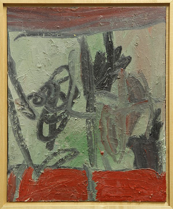Painting, American School, Abstract: Jose Ramon Lerma (American, b. 1930), Abstract Composition, oil on board, unisgned, board: 22''h x 18''w, overall (with frame): 23.75''h x 19.5''w, Lermas work and collection has been exhibited in num
