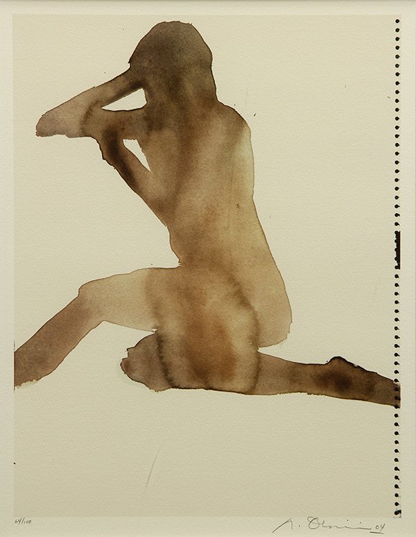 Print, Nathan Oliveira, Nude: Nathan Oliveira (American, b. 1928), Nude, 2004, lithograph, pencil signed and dated lower right, edition 64/100, image: 16"h x 12.5"w, overall (with frame): 26"h x 21.25"w. Provenance: Barclay Simpso