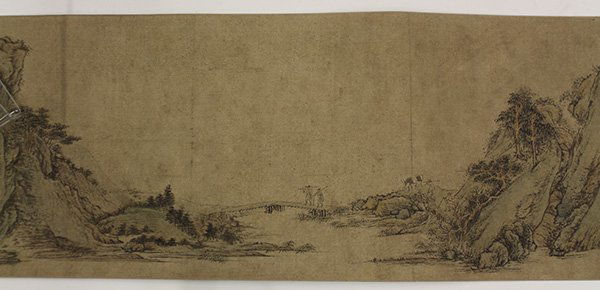 Chinese Handscroll, after Wang Hui, Landscape: After Wang Hui (Chinese, 1632-1717), 'Xi Cun Mu Se' (River Village at Dust), ink and color on paper, the frontispiece inscribed 'shen hui xin mou' and bearing signature Zhang Wentao, the end of the pa
