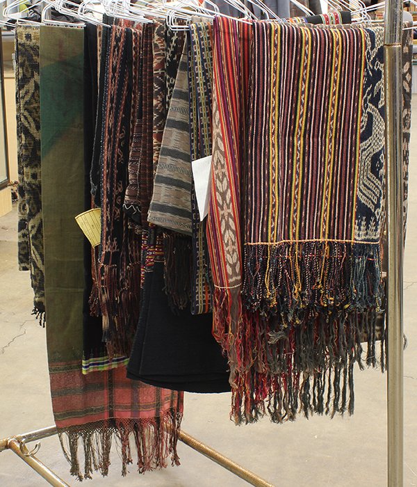 Southeast Asian hand woven and naturally dyed textiles: Southeast Asian hand woven and naturally dyed textiles and ikats, largest: 8'5" x 3'11". Provenance: From the estate of Edward Gerber