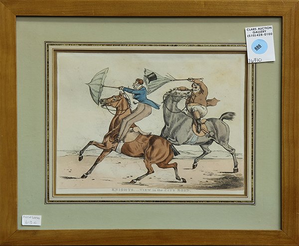 Prints, British School/Alfred Napoléon Delaunois: (lot of 7) British School (late 19th/early 20th century), Various Depictions of Lords on Horses, hand-painted lithographs, several published by the McLean Repository, London, and a lithograph by Alfre